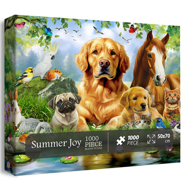 Pezzi del puzzle di jigsaw di gioia estiva 1000